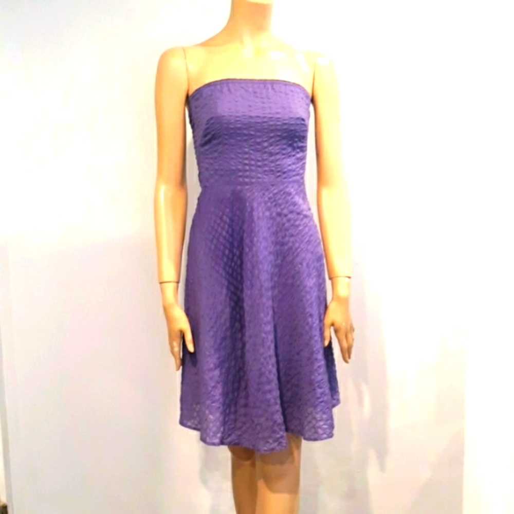 J Crew fit & flare  purple strapless dress size 0